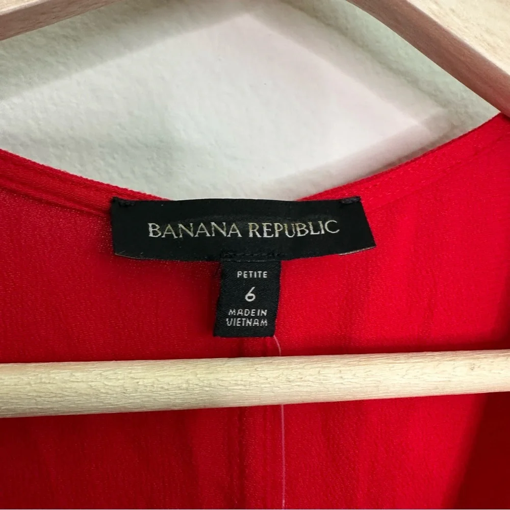NWT Banana Republic Handkerchief-Hem Wrap Dress in Ultra Red Size 6P | Petite - Picture 5 of 7